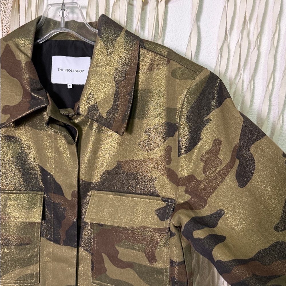 The Noli Shop Metallic Camouflage Utility Blazer Jacket M - Picture 8 of 12